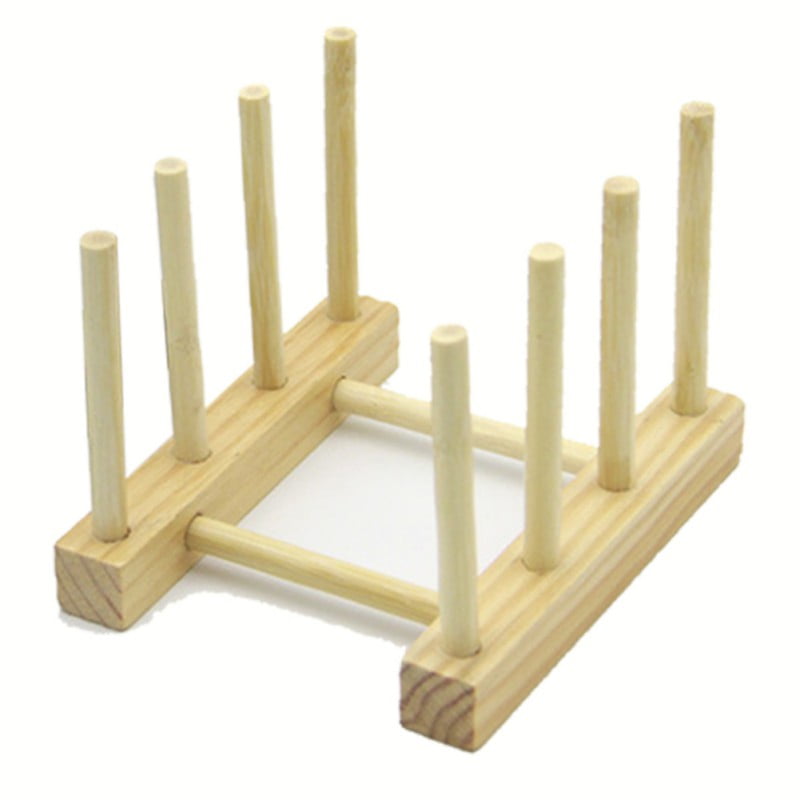 Details about    Bamboo Plate & Lid Rack Organizer Store And Display Dishes Lipper 887 