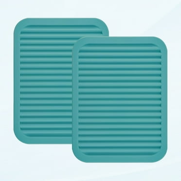 Large Silicone Pot Holder Mat for Kitchen Counter, Set of 2 Teal