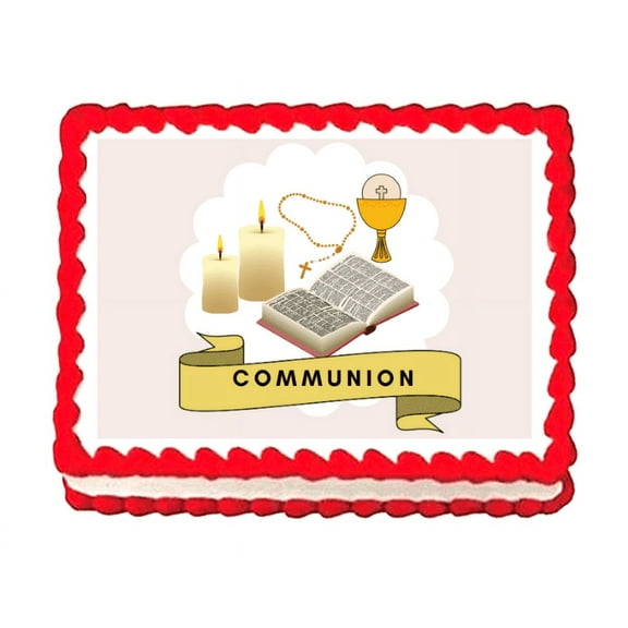 Bible and Communion Edible Frosting Photos Cake Topper