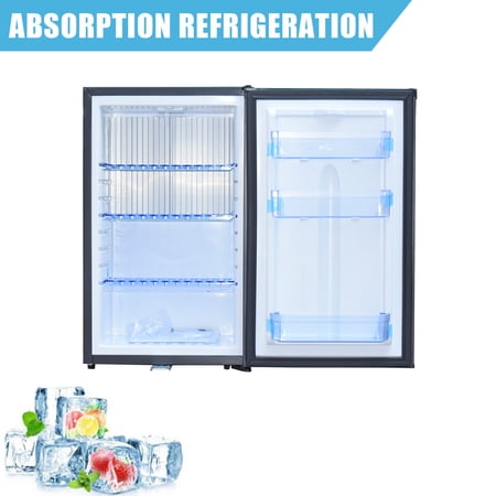 SMETA 1.7 Cu ft Portable Absorption Mini Fridge No Noise with Lock, Adjustable Foot, Reversible Door