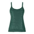 thumbnail image 6 of KHONTS Women's Summer Fashion Sequin Tanks Tops Sparkle Slim Fit Camisole Sleeveless Vest Lightweight Shimmer Tunic Tops Green M, 6 of 8