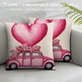 thumbnail image 3 of RUIYC Valentine's Day Kisses Throw Pillow Covers, Hearts Truck Wedding Cushion Case Decoration for Sofa Couch, 3 of 5