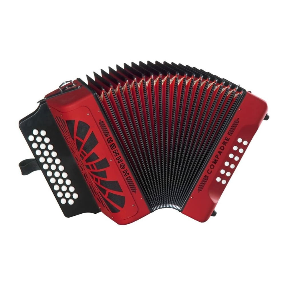 Hohner Compadre FBbEb with Gig Bag - Silver Grille Red
