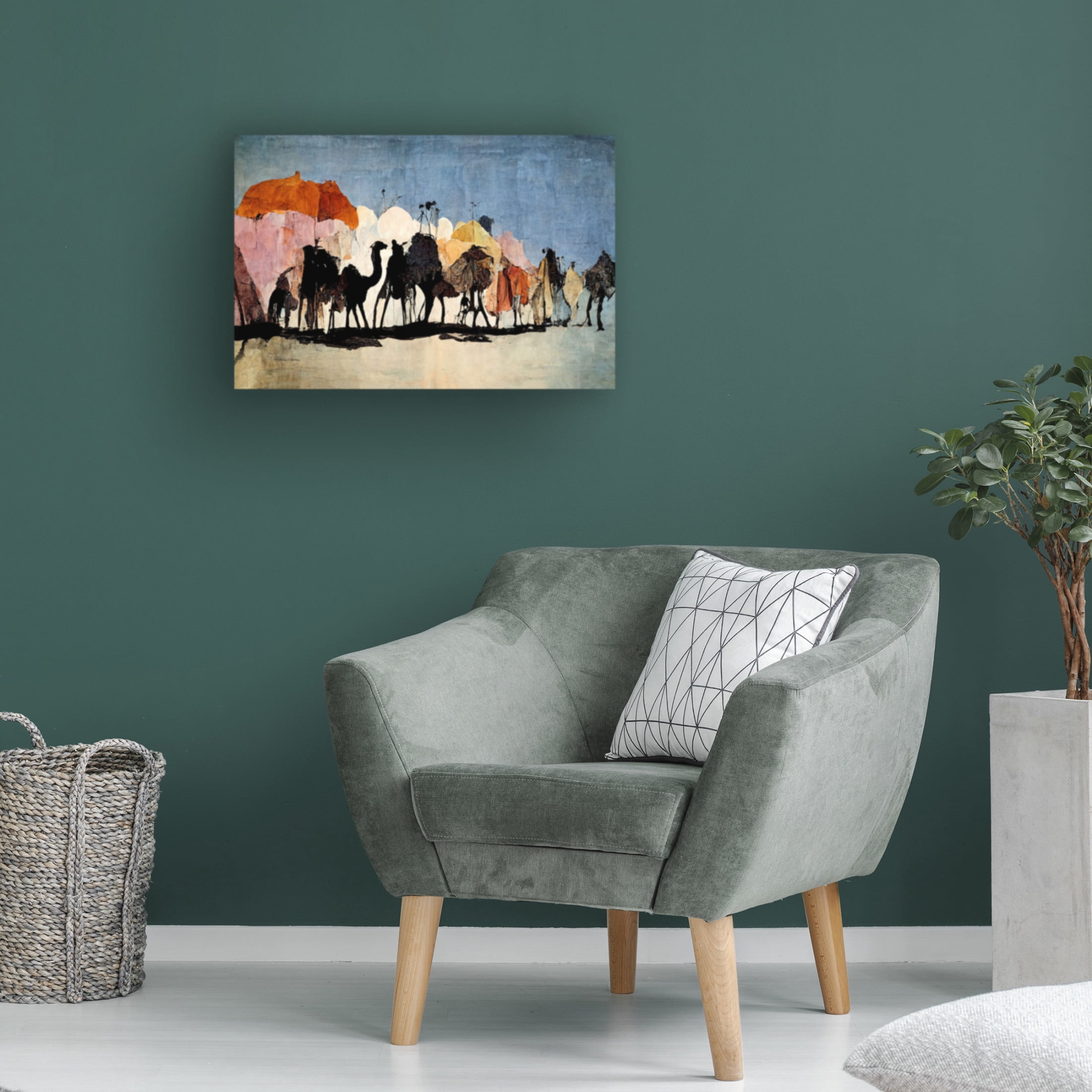 Canvas Wall Art - Treechild 'The Caravan' Wall Art for Living Room, Bedroom, or Office D?cor by Trademark Fine Art - 19 x 12 Inches