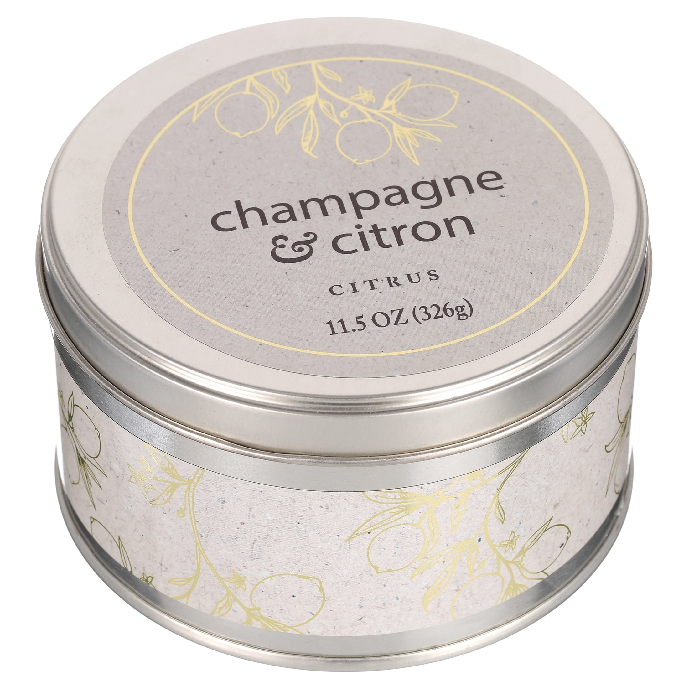 11.5oz 2-wick Tin Candle - Champagne & Citron