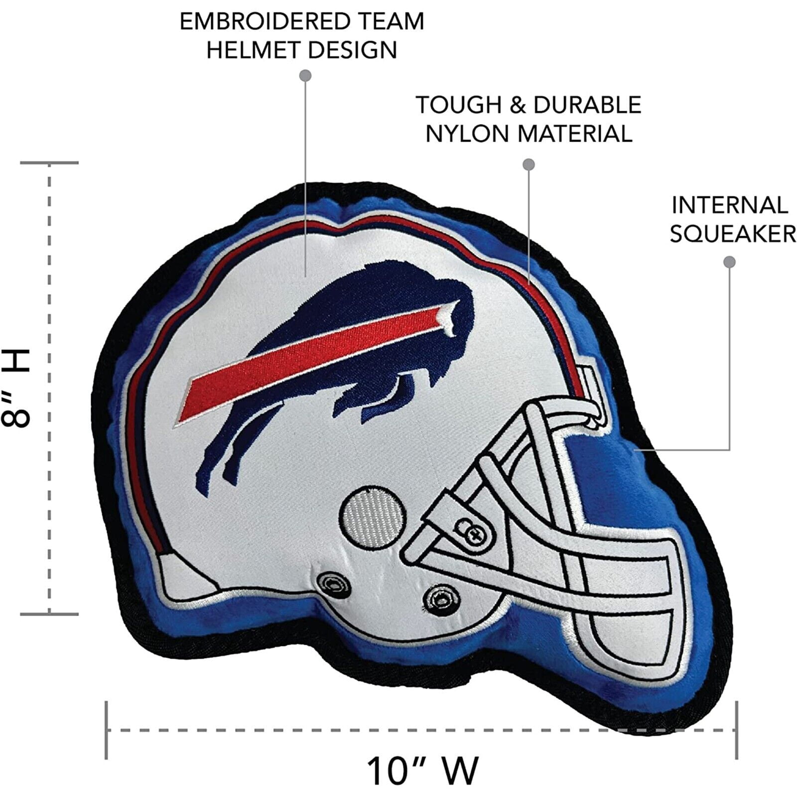Pets First NFL Buffalo Bills Tough Helmet Pet Dog Toy Premium Quality with Built-in Squeaker Chew Toy