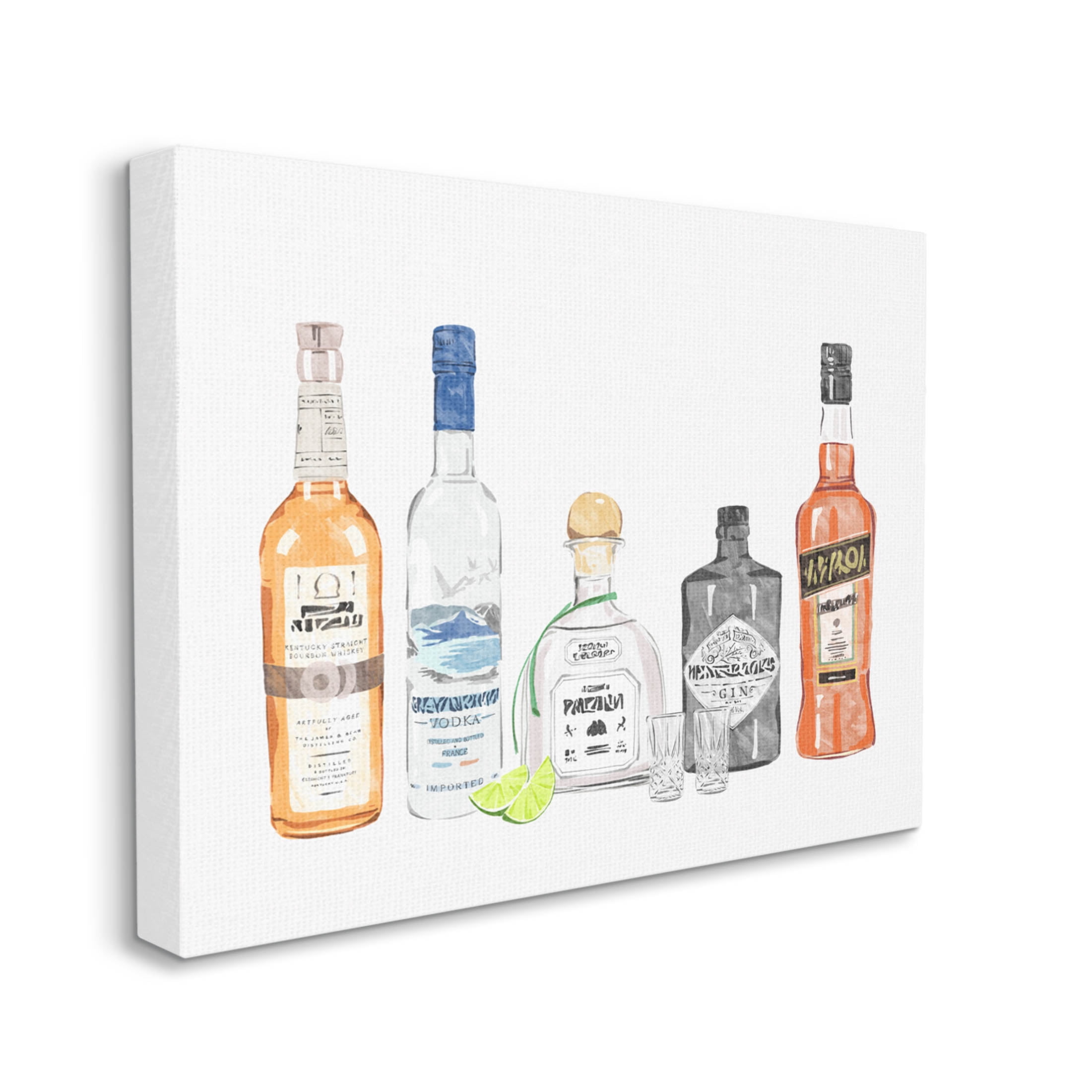 Stupell Industries Mixed Bar Liquor Bottles Graphic Art Gallery Wrapped Canvas Print Wall Art, Design by Ziwei Li