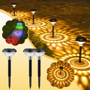 Solar Garden Lights Led Rgb Color Changing | Automatic Solar Powered Landscape Lighting | Outdoor Decorative Pathway Stake Lights for Yard Walkway Patio Lawn