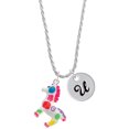 thumbnail image 1 of Delight Jewelry Resin Bright Paint Pony Silvertone Script Initial Disc - U - Charm Necklace, 20"+3", 1 of 4