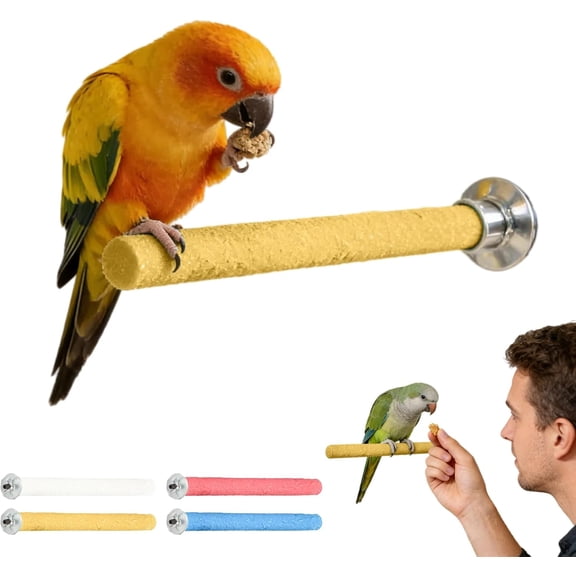 Bird Pumice Perch, Parrot Grinding Toy Platform with Colorful Sand for Cage, Small Birds Budgie Cockatiel(XX)