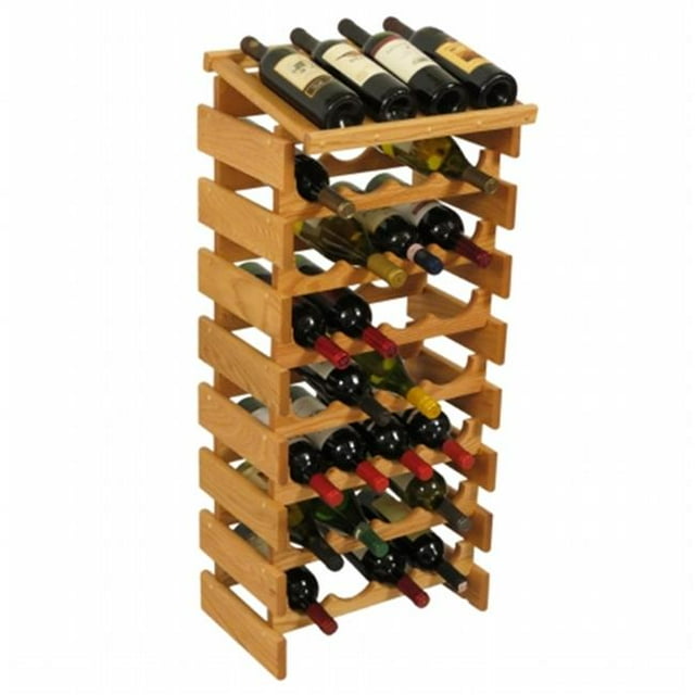 Wooden Mallet WRD47LO 32 Bottle Dakota Wine Rack with Display Top
