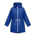thumbnail image 4 of Cilsoka Raincoat Hoodie Women Waterproof Lightweight Jacket Windbreaker Hooded Coat Fall Winter Outdoor Outerwear with Pockets, 4 of 6