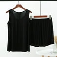 thumbnail image 2 of cfhntfmh Summer Cotton Modal Pajama Set for Women Plus Size Soft Lounge Shorts with Tank Top Sleeveless Sleepwear for Lounge, 2 of 4