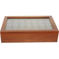 thumbnail image 1 of LIFKOME Wooden Box with Glass Lid, Jewelry Keepsake Storage Box Vintage Wooden Case Desktop Jewelry Tray Trinket Holder for Key Beads Key Cosmetics Small Items, 1 of 8
