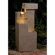 Jeco Sand Stone Cascade Tires Outdoor / Indoor Lighted Outdoor Fountain