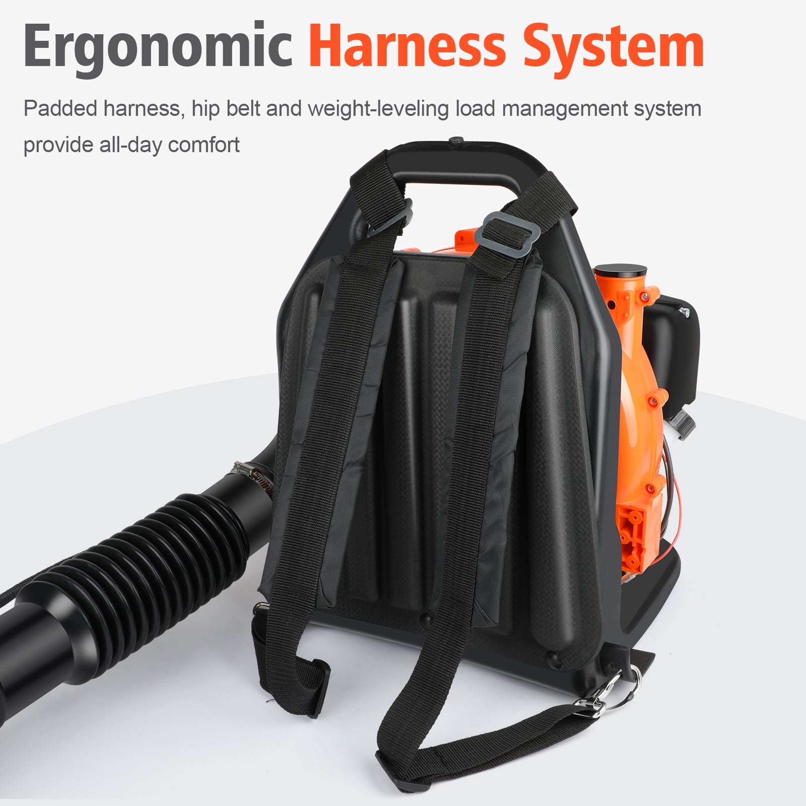 43CC Gas Backpack Leaf Blower, 665 CFM, 2800 RPM, 2-Stroke Engine Gas Blower for Landscaping, Snow Removal, and Heavy-Duty Yard Work – Lightweight, Quiet