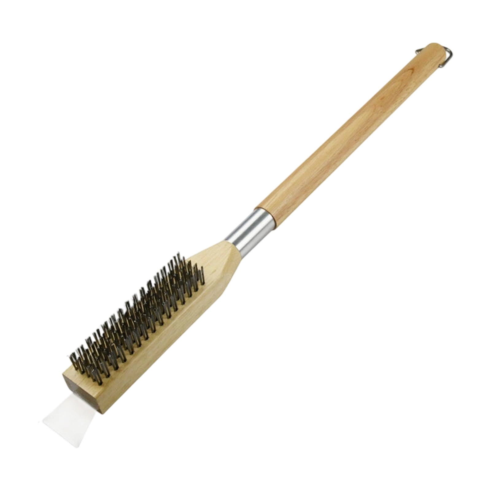 Detachable Steel Bristles Pizza Oven Brush With Ergonomic Handle and Scraper For Oven Grills Stone Cleaning Daily Use