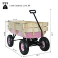 thumbnail image 6 of JOYFULIN Wagon Cart for Kids, 220LBS Capacity Heavy Duty Utility Wagon with 10'' Rubber Wheels, Removable Wooden Sides, All Terrain Pulling Garden Cart for Grocery Beach Shopping Camping (Pink), 6 of 7