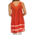 thumbnail image 2 of Sakkas Ruth Sequin Embroidered Batik Relaxed Fit Sleeveless V-Neck Top - Burnt Orange - One Size Regular, 2 of 5
