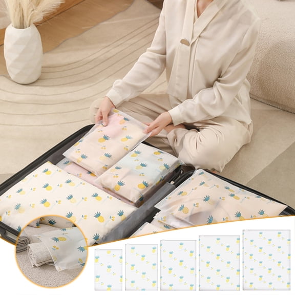 Blaxill Travel Storage Bags | Sealed Clothing Organizer | PE Material | Moisture & Insect Resistant | For Luggage & Underwear | 5 Pack | Assorted Sizes 28x20cm to 50x40cm