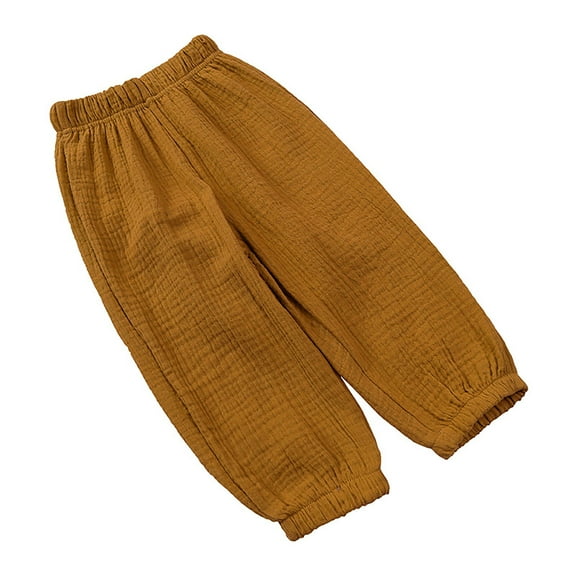 Hjtefg Toddler Breezy Pants - Lightweight Loose-Fit Trousers for Boys & Girls | Soft Playwear Bottoms | Airy Comfort for Warm Days, Pants for Children,Color: 1-Brown Size: 18-24 Months