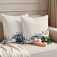 thumbnail image 2 of Thanksgiving Pumpkin Outdoor Waterproof Pillow Covers, Fall Farmhouse Eucalyptus Leaves Decorative Square Throw Pillowcase Sofa Cushion Sham for Patio/Couch/Chair, 24"x24" 2 Pack, 2 of 8