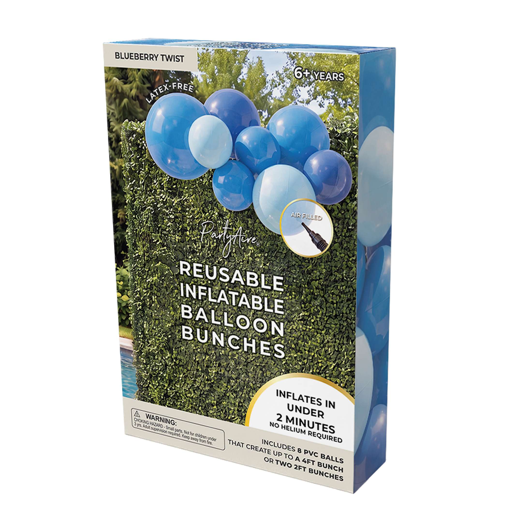 PartyAire 8pc Reusable Balloon Bunch, BLUEBERRY TWIST