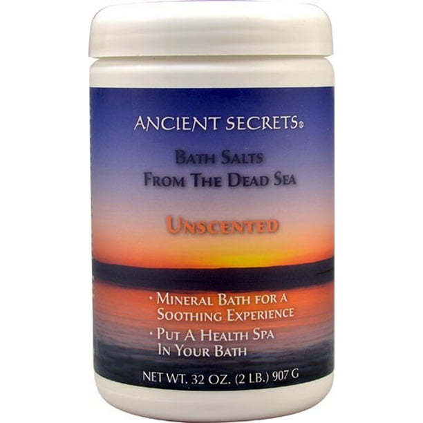 Ancient Secrets Aromatherapy Dead Sea Mineral Bath Salts, Unscented, 2 Lb