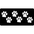 thumbnail image 1 of White Paw Prints On Black Photo License Plate, 1 of 2