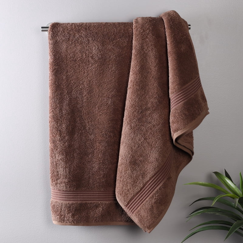 Superior Egyptian Cotton Absorbent Mocha Bath Towel Set of 2
