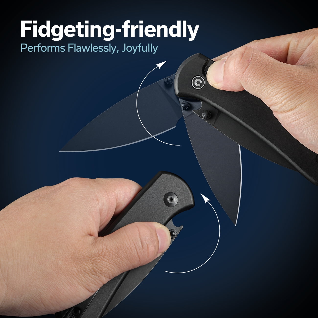 CIVIVI Qubit Pocket Folding Knife Button Lock Knife 2.98" 14C28N Blade C22030E-1