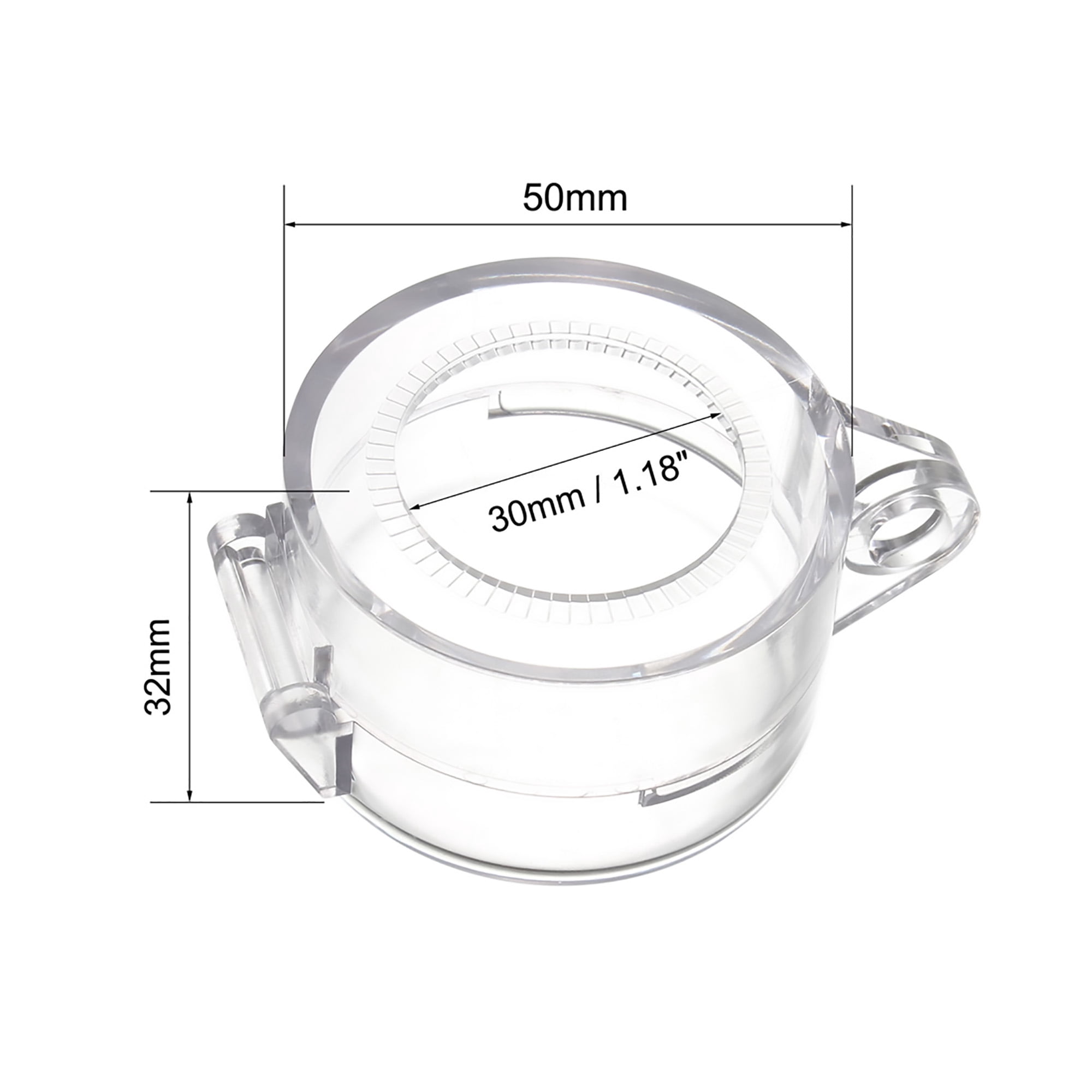 Clear Plastic Switch Cover Protectors - 30mm Inner Diameter, Pack Of 2 For Push Button Switches