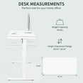 thumbnail image 6 of FLEXISPOT 48" W Home Office Height Adjustable Standing Desk White Chipboard Top with USB Charge Ports, Drawer, 6 of 9