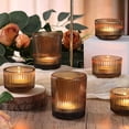 thumbnail image 4 of Portavelas Votive NITIME de vidrio ámbar acanalado (10 unidades), 4 of 6
