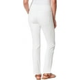 thumbnail image 3 of GLORIA VANDERBILT Womens White Denim Pocketed High Rise Slimming Pull On Straight leg Jeans 12, 3 of 3