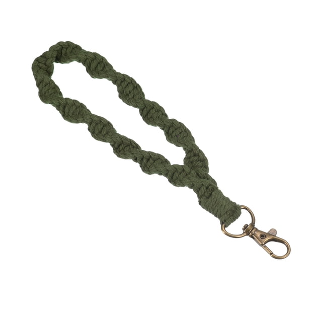 Unique Bargains Wrist Lanyard for Keys, Braided Twisted Keyring Hand Wrist Lanyards, Green