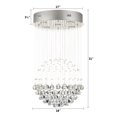 thumbnail image 6 of Bestco 31" Crystal RaindropFlush Mount Chandelier LED Lights K9 Crystal Beads and Chrome Finish GU10 Base(5 Bulbs Not Included), 6 of 8