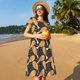 thumbnail image 4 of Balery Chicken Legs Vestidos sueltos de manga corta para mujer, vestidos de verano 2025, vestidos casuales de corte A con vuelo., 4 of 6