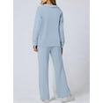 thumbnail image 4 of Women 2 Piece Outfits 2025 Fall Fashion Wide Leg Pants Lounge Set Leisure Travel Vacation Sweatsuits  Blue XXXL, 4 of 7