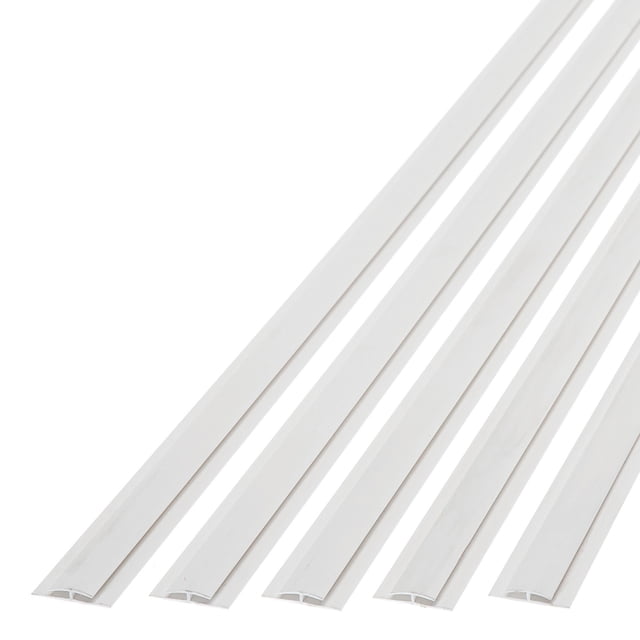 FASÄDE 47 in. Decorative Vinyl Divider Trim Gloss White (5 Pack)