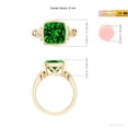 thumbnail image 5 of ANGARA Vintage Style Cushion Lab Grown 3 Ct Emerald Solitaire Engagement Ring for Women in 14K Yellow Gold (Size-9mm) | May Birthstone, Anniversary, Jewelry Gift for Women | Lab-Grown Emerald Ring, 5 of 8