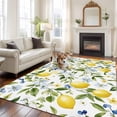 thumbnail image 3 of Lemon Eucalyptus Area Rug 6x9 FT, Non Slip Living Room Throw Carpet, Farm Country Leaf Plant Floral Fruit Washable Soft Large Floor Carpet Non-Shedding Rug for Bedroom Dining Room Play Room, 3 of 9