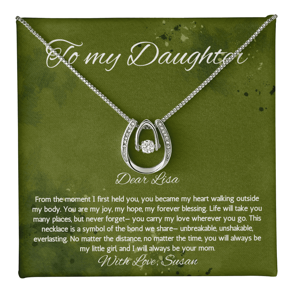 Daughter Gift Necklace form mom Birthday Graduation Gift from Mother Jewelry Gift From Mother Personalized Lucky in Love Necklace Present