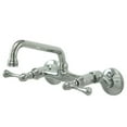 thumbnail image 1 of Kingston Brass KS313C 4 Inch -8 Inch Adjustable Center Wall Mount Kitchen Faucet - Polished Chrome, 1 of 2