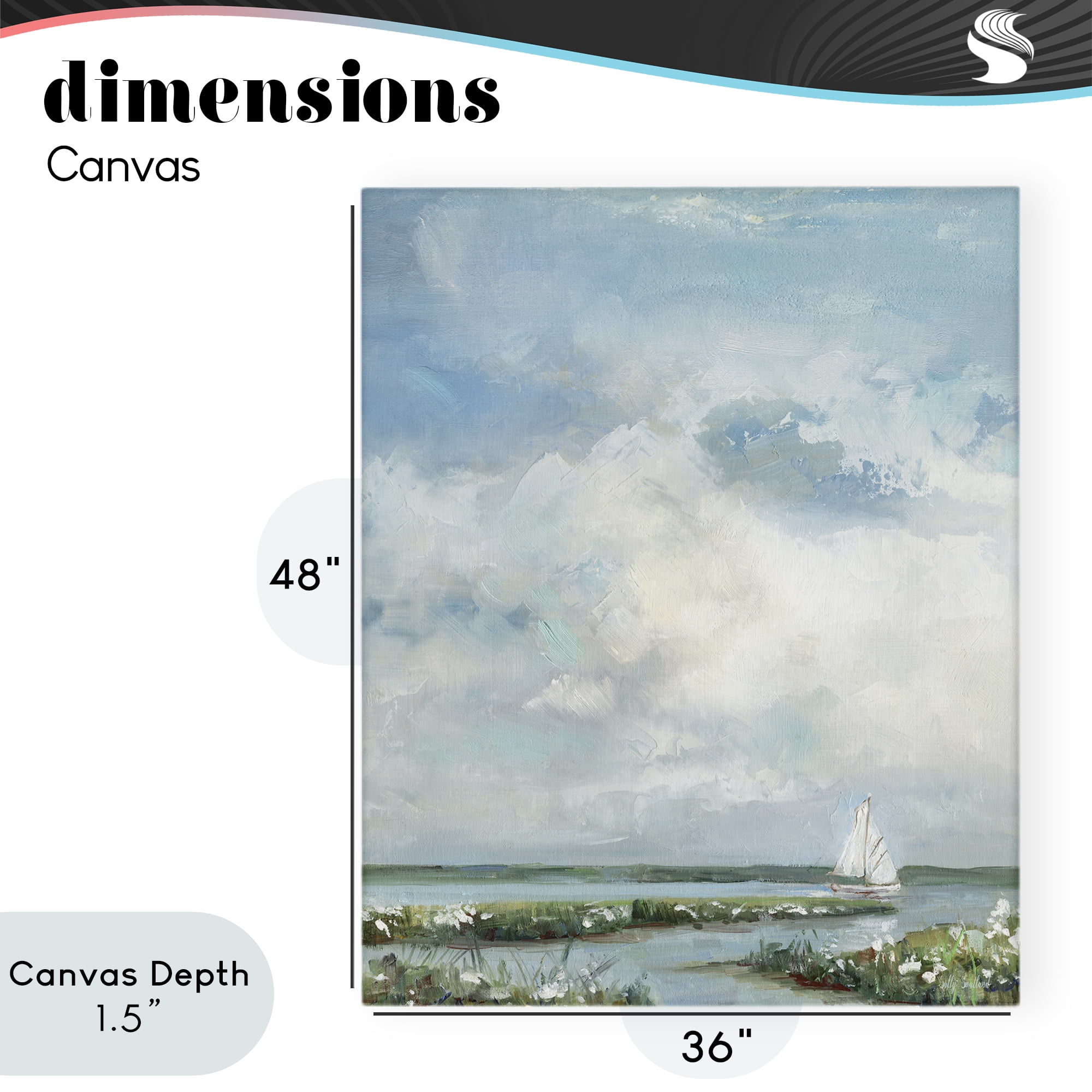 Stupell Industries Sailboat On Summer Marsh Canvas Wall Art, design by Sally Swatland