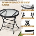 thumbnail image 3 of Crestlive Products Foldable Patio Side Table with Tempered Glass Top 18" Small Glass Patio End Tables (Black，2PCS), 3 of 8