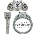 thumbnail image 3 of Asscher Cut Engagement Ring, Pure Brilliance Cubic Zirconia, Vintage Look-Platinum Plated -Size 6, 3 of 7