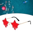 thumbnail image 4 of Gafas de sol con forma de estrella sin montura, gafas de sol con personalidad, gafas de sol modernas para fiestas y clubes nocturnos. rojo, 4 of 8