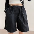 thumbnail image 3 of Pantalones cortos Cargo de secado rápido para mujer, ropa de playa para el hogar, ocio, para interiores y exteriores, holgados, a la moda, novedad de verano, 3 of 4
