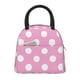 thumbnail image 1 of Fotbe Pink And White Polka Dot Bolsa de Almuerzo con Estampado, Lonchera Aislada, Contenedor de Comida Reutilizable Tipo Cooler a Prueba de Fugas, 1 of 6